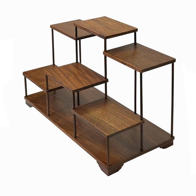 1990s Brown Wood Step Shape Table Top Curio Display Easel Stand For Sale - Image 5 of 8