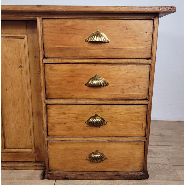 Wood Victorian Sideboard in Pine with Drawers, 1890 For Sale - Image 7 of 18