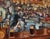 Slow Pour by Jim Beckner | Oil Painting of a busy bar scene with patrons and bartenders For Sale