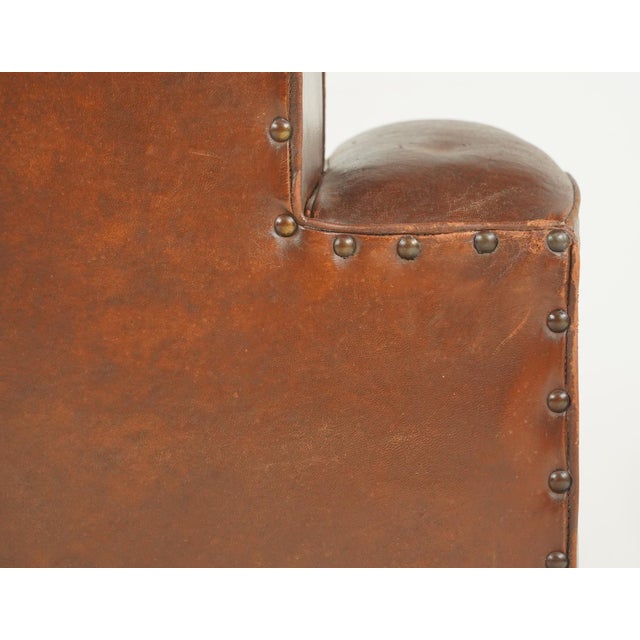Pair of Vintage Tank Art Deco Leather Club Chairs For Sale - Image 10 of 10