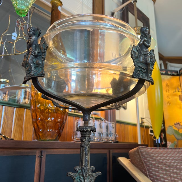 Antique Victorian Art Nouveau Aquarium Fish Bowl and Stand For Sale - Image 6 of 9