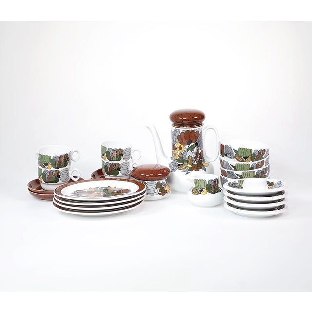 Complete thomas porcelain breakfast tableware from the 1970s. model kiruna designed by hertha bengston. decor camargue,...