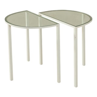 Glass Side Tables, 1980s, Set of 2 For Sale