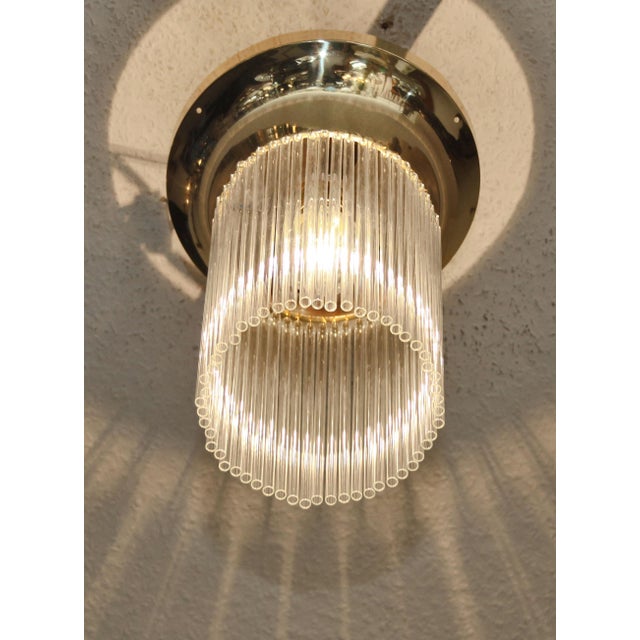 19th Century Art Nouveau Art Deco Glass Ceiling Lamp, 1890s For Sale - Image 5 of 8