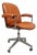 MIM Executive Chair with Wheels in Cognac Leather and Wood, 1970s For Sale