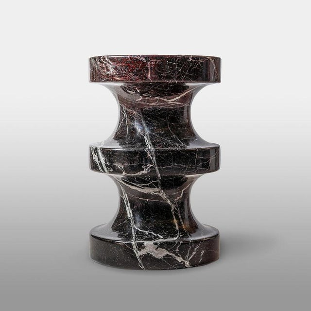 Spira Rosso Levanto Stool by Etamorph Dimensions: Ø 30 x H 46 cm. Materials: Rosso Levanto. Masterfully crafted from a...