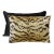 The House of Scalamandré Tigre Silk/Indus Lumbar Pillow, Ivory, Gold & Black For Sale