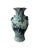 Ceramic Hand-Painted Antique Chinese Blue Celadon Ceramic Vase With Figures, Turtles For Sale - Image 7 of 11