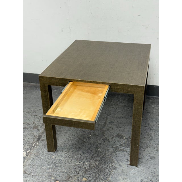 Early 21st Century Urban Furniture Linen Wrapped End Table + Drawer For Sale - Image 5 of 12