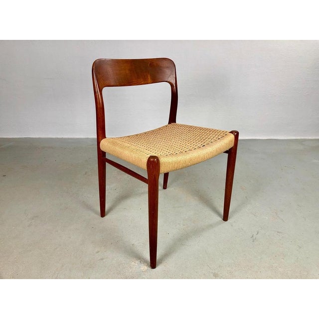 Teak Dining Chairs Papercord Seats from J.L. Møllers, Customizable Reupholstery, 1960s, Set of 4 For Sale - Image 10 of 11
