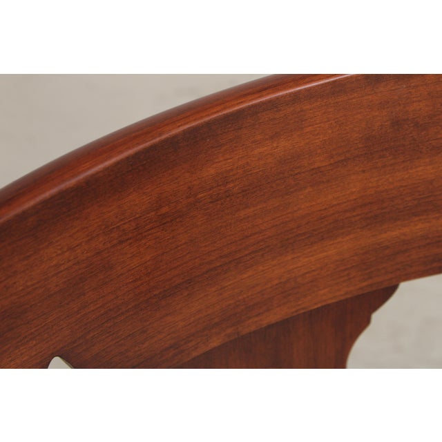 Henkel Harris Vintage Cherry Scroll Arm Open Armchair For Sale - Image 12 of 15