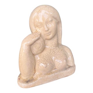 Walter a Sinz n.e. Dyer Ceramic Figure Art Deco Woman For Sale