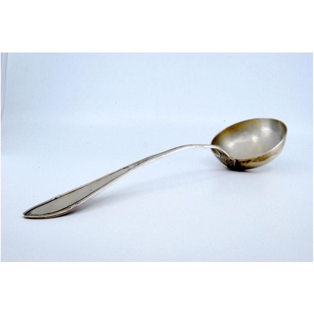 Silver Silver Soup Ladle with Grooves For Sale - Image 8 of 10