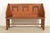 A gorgeous Mission or Arts & Crafts period solid quarter sawn oak church pew or bench with Gothic influence In the manner...