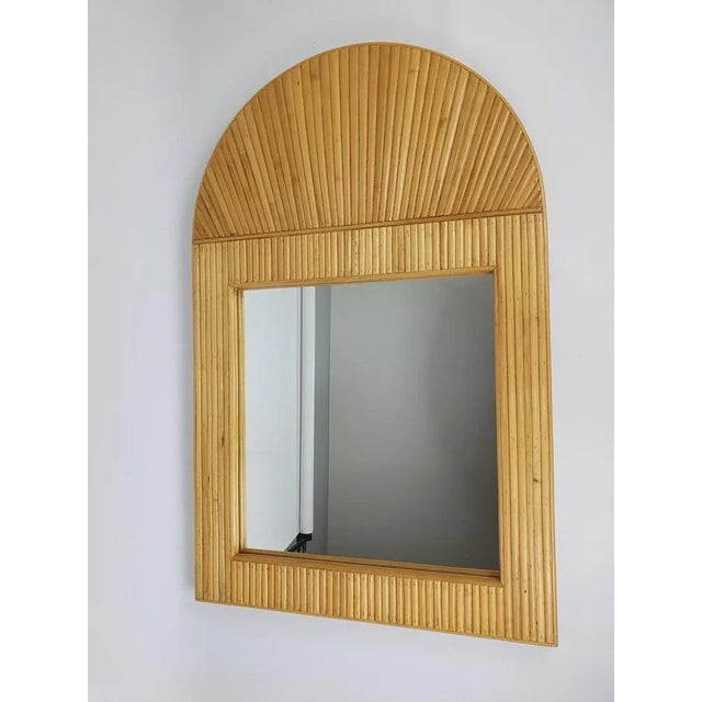 Italian Rattan Arch Mirror, 1970s For Sale - Image 9 of 9