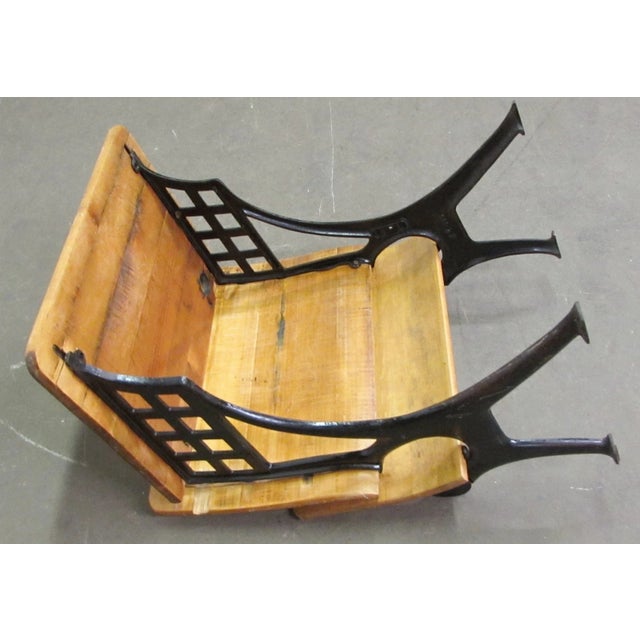 Antique Wood School Row Seat & Desk Combo For Sale - Image 9 of 10