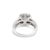 Metal Ladies 14k White Gold Halo Accented Lab Grown Diamond Engagement Ring, Size 5.5 For Sale - Image 7 of 8