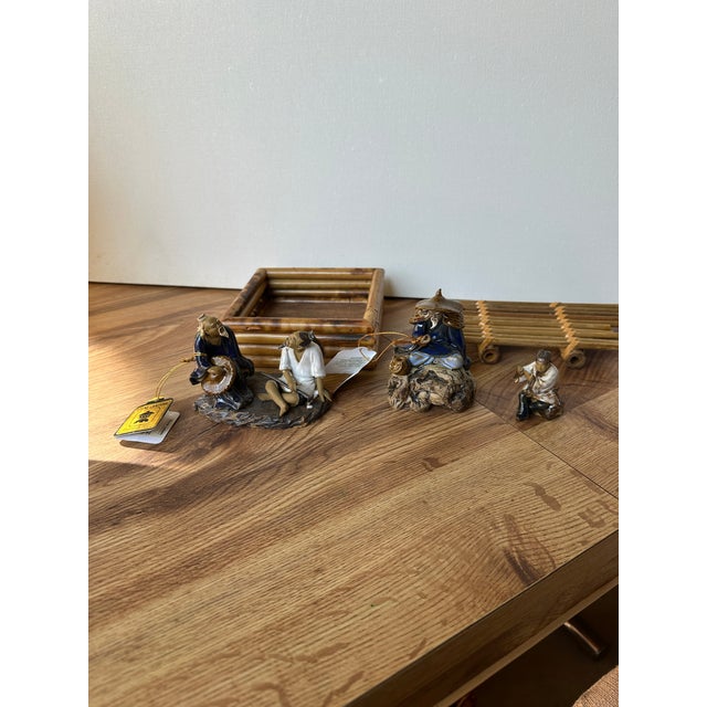 Up for consideration is a beautiful vintage Asian collection of figurines and wooden stands. These would look lovely on...