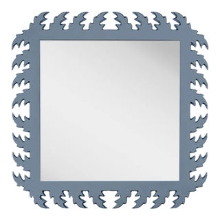 Fleur Home Audubon Square Mirror in Bachelor Blue, 38x38 For Sale