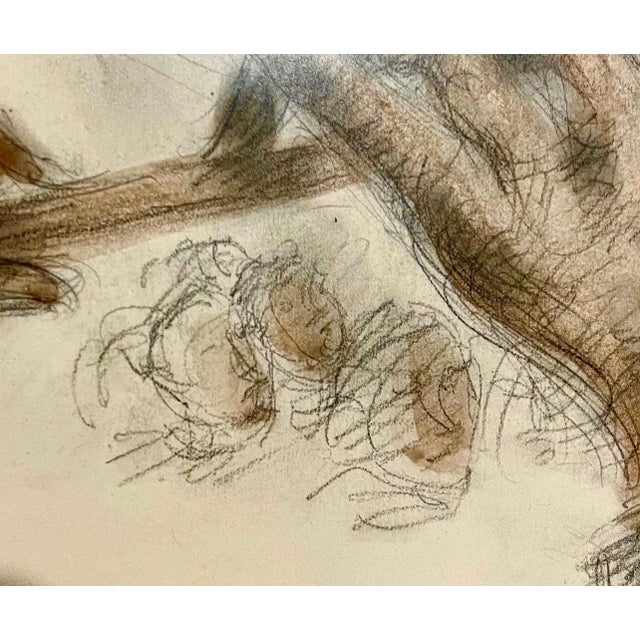 Chaim Gross Chaim Gross, Chaim Gross Judaica Jewish Watercolor Painting Rabbi Klezmer Music WPA Artist, c.1960's For Sale - Image 4 of 9