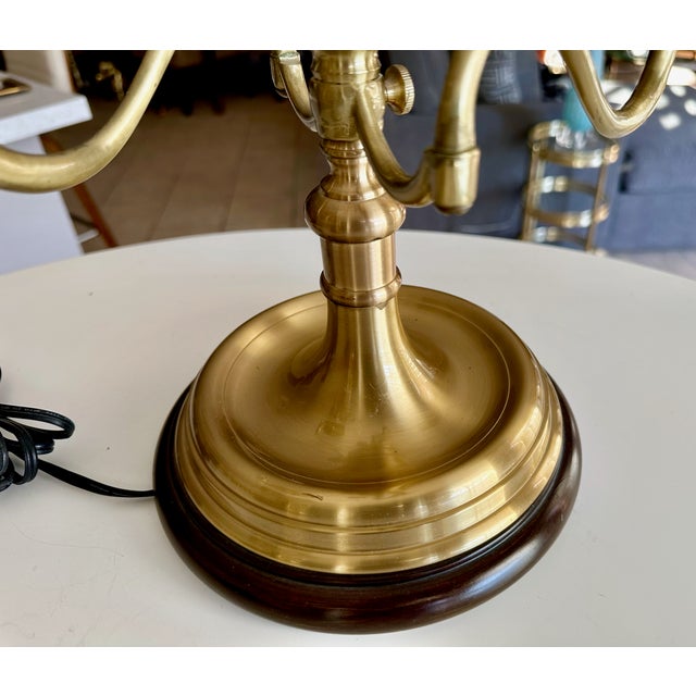 Pair Brass Bouillotte Candleholder Table Lamps Wildwood For Sale - Image 14 of 15