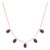 Amethyst 5 Stone Dangling Necklace | February Birthstone Handmade Necklace For Sale