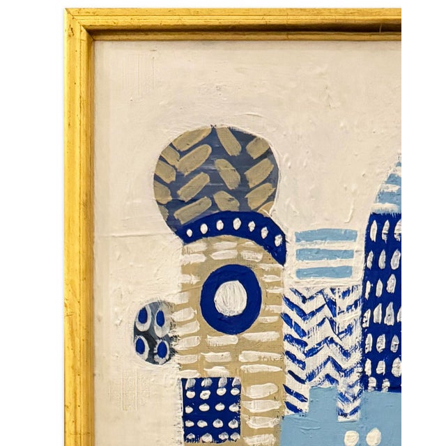 Contemporary Original Contemporary Patchwork Style Framed Portrait Painting For Sale - Image 3 of 3