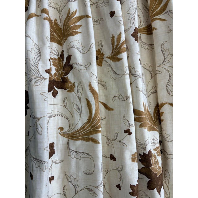 Traditional Custom Pinch Pleat Lee Jofa Fabric Floral Curtain Panel 49” For Sale - Image 3 of 10