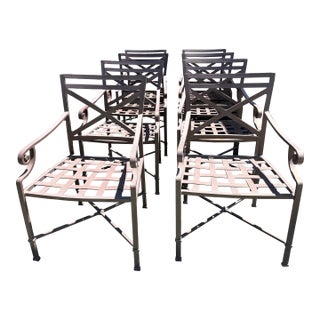 Brown Jordan Venetian Dining Chairs, 8 Pieces For Sale