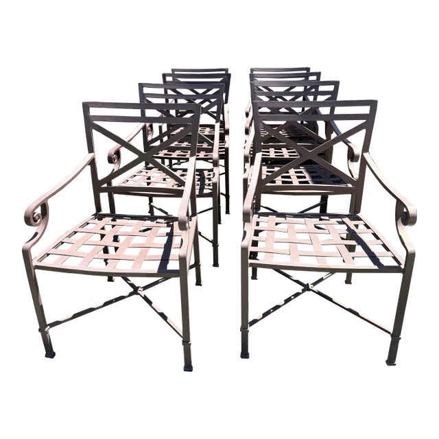 Brown Jordan Venetian Dining Chairs, 8 Pieces For Sale