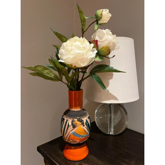 Mid 20th Century Mid 20th Century Italian Fratelli Fanciullacci Vase With Images of Two Women For Sale - Image 5 of 7