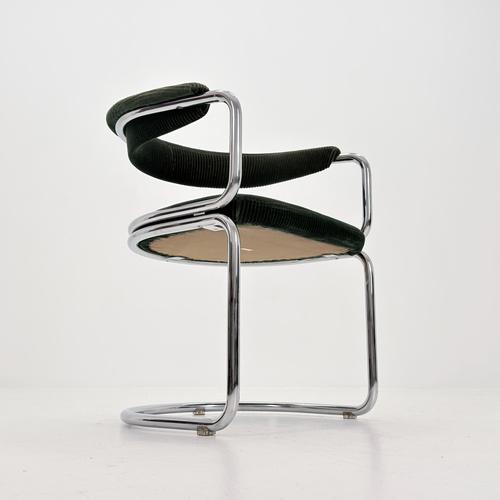 Mid-Century Modern Green Velvet Dining Table Armchairs by Giotto Stoppino, Italy, 1970s For Sale - Image 10 of 18