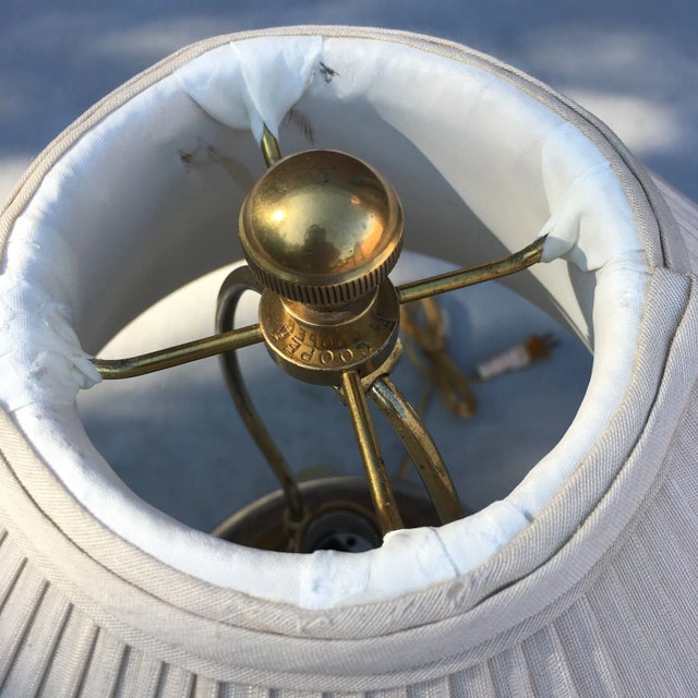 Chinoiserie Porcelain Ginger Jar Lamp With Brass Base & Shade by Frederick Cooper For Sale - Image 11 of 13