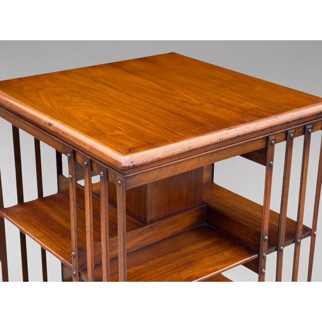 Antique Revolving Bookcase in Walnut, 1860 For Sale - Image 4 of 10