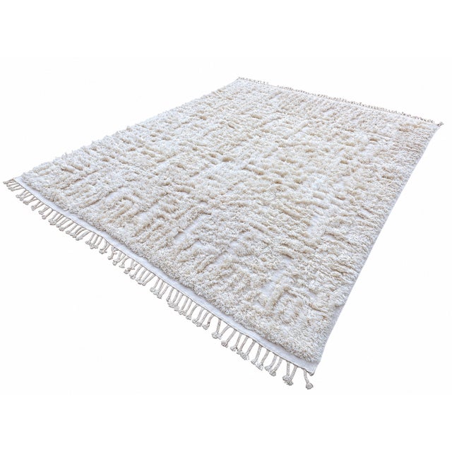 RH Restoration Hardware Cabila Wool Rug – 9' × 12' Ivory | 87% Wool & 13% Cotton | Hand-Knotted High-Low Construction...