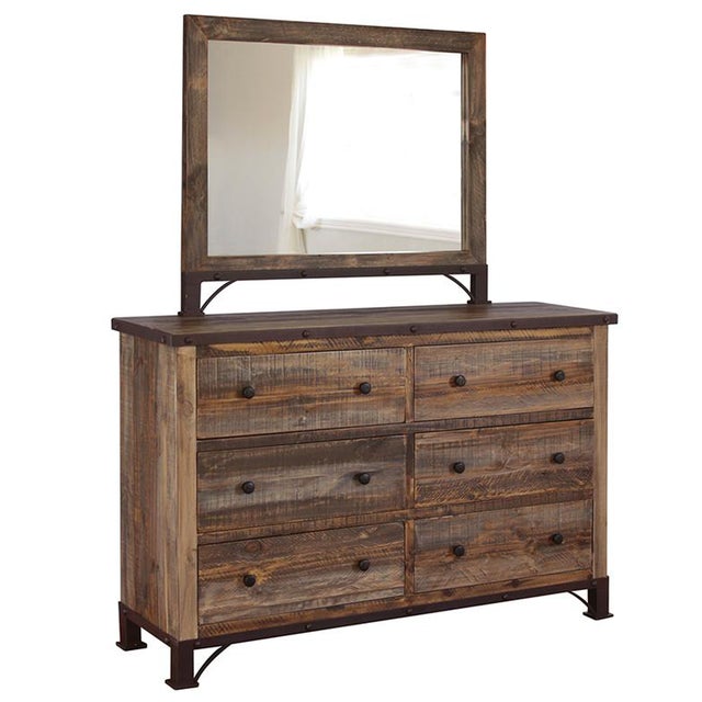 Rustic Bayshore 6 Drawer Dresser - Multicolor For Sale - Image 3 of 3