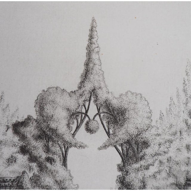 François Houtin, West Entrance of the Garden of Earthly Delights, 1979, Original Etching For Sale - Image 5 of 6
