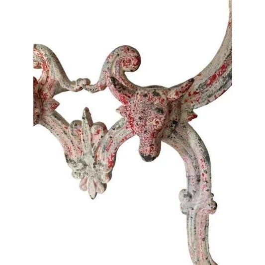 Late 19th Century French Butcher Table With Marble Top, Double Bull's Head Base For Sale In Aspen - Image 6 of 8