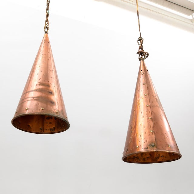 Mid-Century Modern Pendant Lamp in Hand-Hammered Copper by E.S Horn Aalestrup, 1950s For Sale - Image 3 of 4