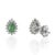 Not Yet Made - Made To Order Vintage Style Natural Pear Emerald & Diamond Halo Stud Earrings in 925 Silver 2 Pieces For Sale - Image 5 of 12