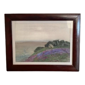 Mid 20th Century Bh Wiles English Countryside Landscape Watercolor, Framed