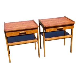 Mid-Century Modern Swedish Nightstands, Set of 2