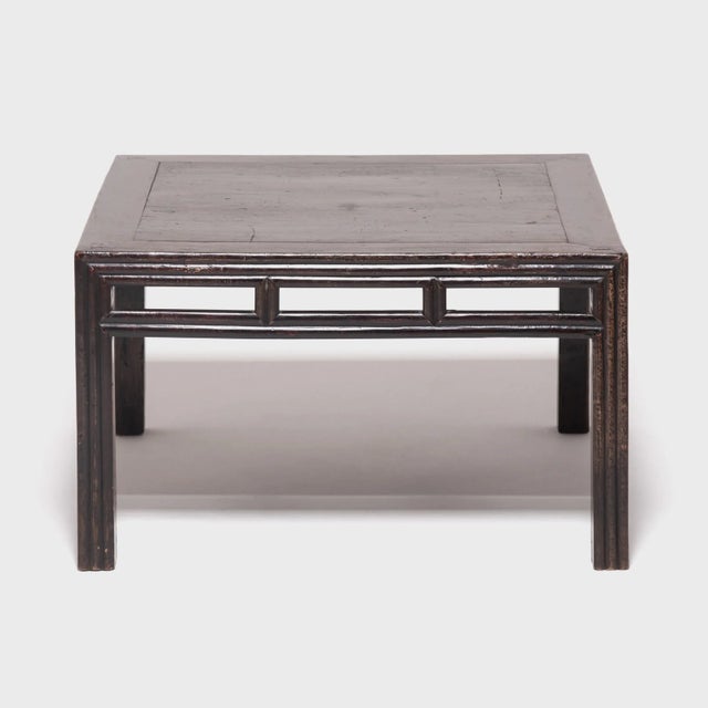 Wood Chinese Low Square Table, C. 1900 For Sale - Image 7 of 8