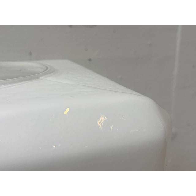 White Vintage Glass Pendant Lights with Cubic Opal Glass, 1940s For Sale - Image 8 of 18