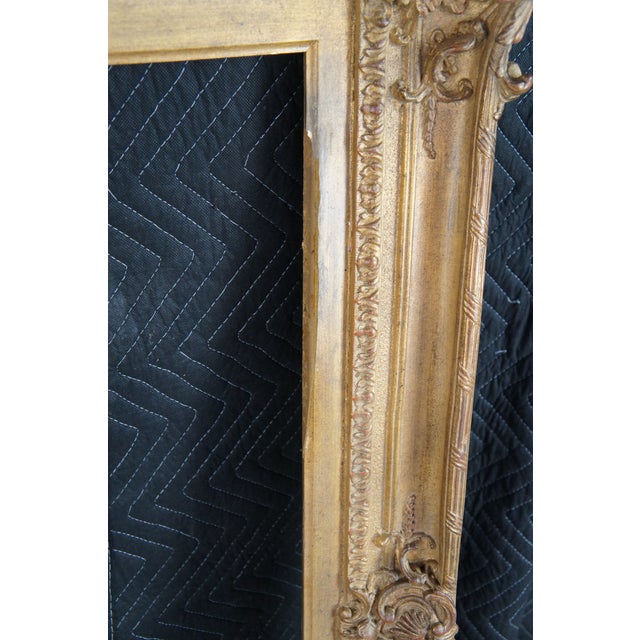 Brown Vintage Gold Ornate Baroque Rococo Picture Art Mirror Frame Fits 30" X 40" For Sale - Image 8 of 12