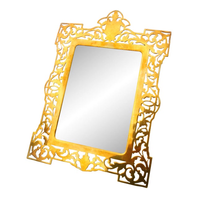 Antique English Brass Photo Frame Mid-19th For Sale