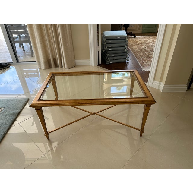 Scully & Scully Bristol Rectangular Coffee Table, Gold Leaf Finish For Sale - Image 12 of 15