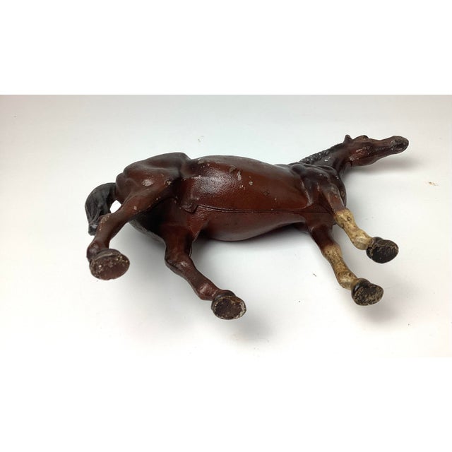 Vintage 1930s Hubley Manufacturing Co. Cast Iron Thoroughbred Horse Doorstop. he stands 7 1/2 inches tall by 10 1/2 inches...