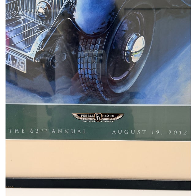 Poster for the 62nd Pebble Beach Concours d Elegance, August 19, 2012. Features a classic automobile outside The Lodge,...