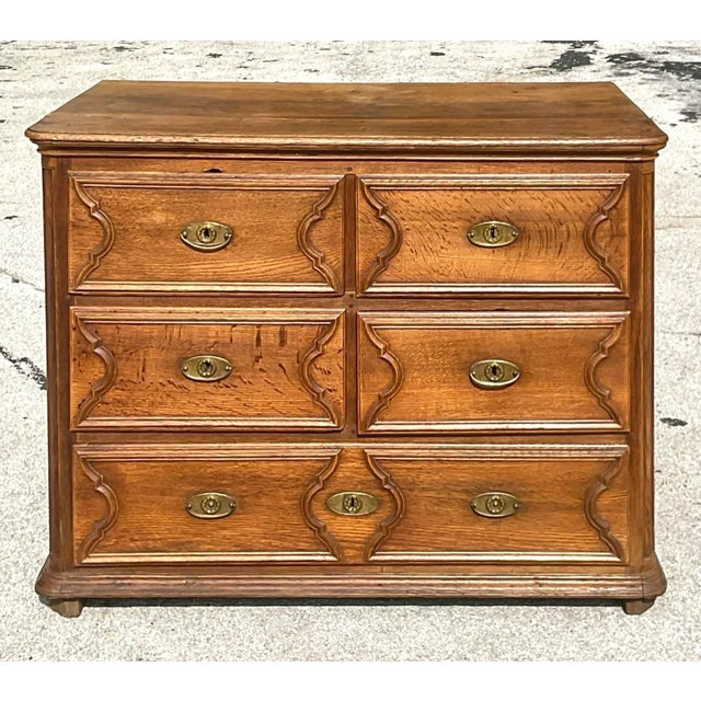 Vintage English Georgian Style Oak Gentleman’s Chest For Sale - Image 10 of 12